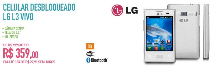 Celular Desbloqueado LG L3 Vivo