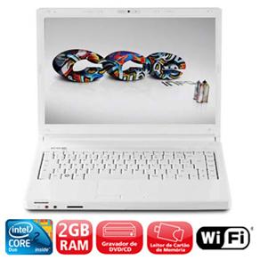 Notebook CCE SR - ONE c / Intel Core 2 Duo T5450, 2GB, HD 160GB, LCD 14.1 &acute; , Leitor de Cart&atilde;o, Gravador de DVD e Windows - cod: 64729