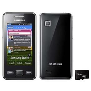 Celular Desbloqueado Claro Samsung Star II Preto c / C&acirc;mera 3.2MP, MP3, FM, Wi - Fi, Touchscreen, Bluetooth, Fone de Ouvido e Cart&atilde;o 2GB - cod: 304329