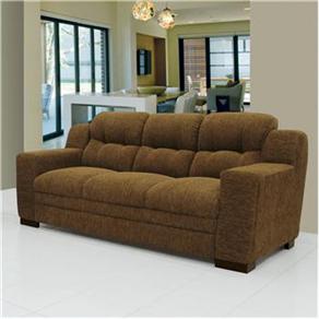 Sof&aacute; 3 Lugares Linoforte Vilarrica em Tecido Chenille - Marrom - cod: 234683