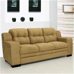 Sof&aacute; 3 Lugares Linoforte Vilarrica em Tecido Chenille - Bege - cod: 234687