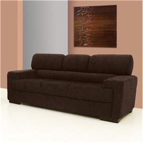 Sof&aacute; 3 Lugares Linoforte Cartun Tecido em Chenille Jacquard - Marrom - cod: 234717