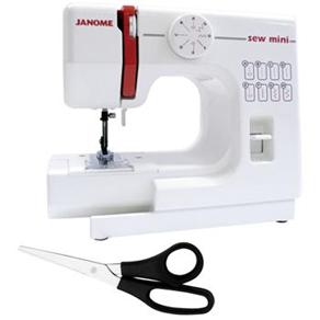 Máquina de Costura Janome Sew Mini 525 - Branca + Tesoura Multiuso 7" Tramontina