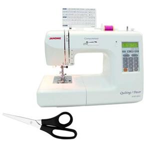 Máquina de Costura Eletrônica Janome 4100QDC - Branca + Tesoura Multiuso 7" Tramontina