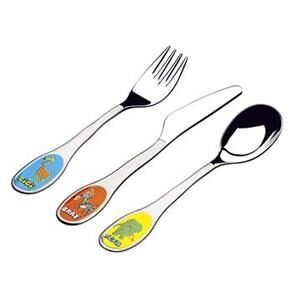 Conjunto de Talheres p / Crian&ccedil;as Tramontina Zooo Inox - 3 Pe&ccedil;as - cod: 35727