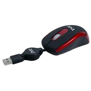 Mouse &Oacute;ptico Pisc 1809 Retr&aacute;til Emborrachado USB - Vermelho - cod: 263795