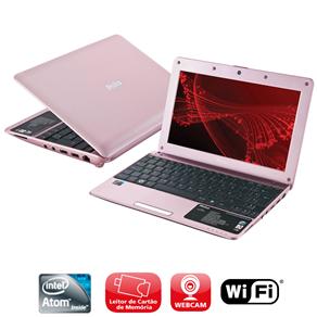 Netbook Philco PHN-10353 Rosa c/ Intel Atom N450, 2GB, HD 250GB, LCD 10.1", Webcam, Wireless e Linux