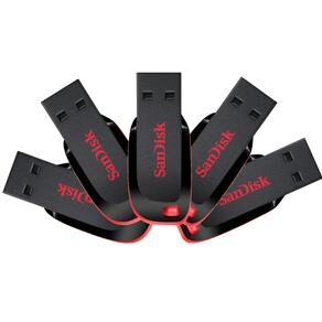 Pendrive Sandisk Cruzer Blade 4GB - Pack com 5 Unidades