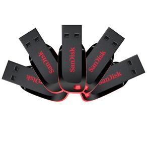 Pendrive Sandisk Cruzer Blade 8GB - Pack com 5 Unidades