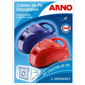 Saco Descart&aacute;vel p / Aspiradores Arno Triton 1.300W e 1.400W - 3 Unidades - cod: 184253