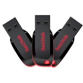 Pendrive Sandisk Cruzer Blade 2GB - Pack com 3 Unidades