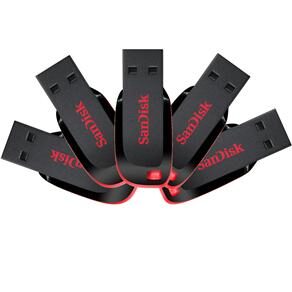Pendrive Sandisk Cruzer Blade 2GB - Pack com 5 Unidades