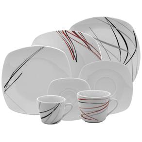 Aparelho de Jantar, Chá e Café Blu Frankfurt Porcelana - 42 Peças