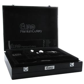 Faqueiro Euro Home FQM706 c/ 101 Peças e Estojo Black Piano