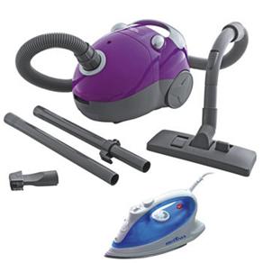 Aspirador de P&oacute; Brit&acirc;nia ASP1400 - 1.200W - Roxo / Cinza - 110V + Ferro a Vapor / Spray Brit&acirc;nia FB991 - 110V - cod: 1000027157