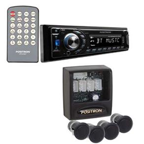 MP3 Automotivo Pósitron SP3430 BT c/ AUX Frontal, USB e Slot p/ Cartão e Bluetooth + Sensor de Estacionamento Pósitron PS200 c/ 4 Cápsulas - 1000027473