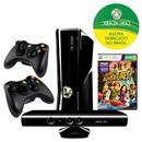 Console Microsoft Xbox 360 com 250GB de Memória + Kinect + Controle Wireless Microsoft Preto + Game Kinect Adventures - X360
