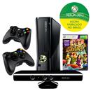 Console Microsoft Xbox 360 com 4GB de Memória + Kinect + Controle Wireless Microsoft Preto + Game Kinect Adventures - X360