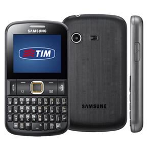 Celular Desbloqueado TIM Samsung Chat 222 Preto QWERTY com C&acirc;mera VGA, MP3 Player, Bluetooth, R&aacute;dio FM, Fone de Ouvido e Cart&atilde;o 2GB - cod: 470457