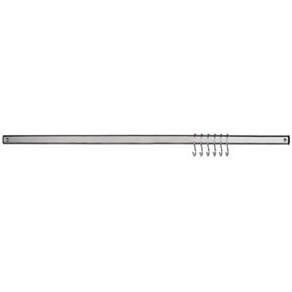 Barra de A&ccedil;o Inox Euro Home com 6 Ganchos ORG3169 - 80cm - cod: 434549