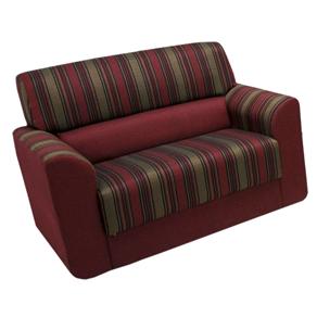 Sof&aacute; 2 Lugares Souto Maior Milenium em Tecido - Vermelho / Listrado - cod: 706541