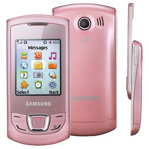 Celular Desbloqueado Claro Samsung E2550 Rosa com C&acirc;mera 1.3MP, MP3, R&aacute;dio FM e Bluetooth - cod: 370690