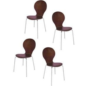 4 Cadeiras Importada Bentwood - Tabaco - cod: 1000032802
