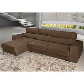 Sof&aacute; 2 Lugares com Chaise American Comfort Apolo - Marrom - cod: 433462
