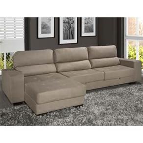 Sof&aacute; 2 Lugares com Chaise American Comfort Apolo - Bege - cod: 433464