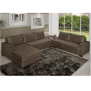 Sof&aacute; 4 Lugares American Comfort Am&eacute;rica + Chaise - Marrom - cod: 433454
