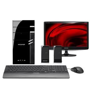 Computador Megaware Megahome com AMD Dual Core C - 50, 2GB, 500GB, Gravador de DVD e Windows 7 + Monitor LCD Samsung 15,6 &acute; Plum B1630N Widescreen - cod: 1000034482