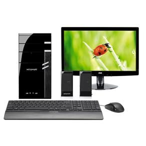 Computador Megaware Megahome com AMD Dual Core C - 50, 2GB, 500GB, Gravador de DVD e Windows 7 + Monitor LCD LED AOC 15.6 &acute; E1621Swb Widescreen - cod: 1000035554