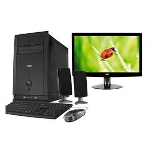 Computador CCE T240S com Intel&reg; Atom D2500, 2GB, 400GB, Gravador de DVD e Windows 7 + Monitor LCD LED AOC 15.6 &acute; E1621Swb Widescreen - cod: 1000035826
