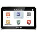 Navegador GPS NavCity Nav 400 com Tela LCD Touch Screen de 4,3", Monumentos em 3D, Alerta de Radares e Rota Certa - Preto