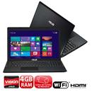 Notebook Asus X55U-SX037H com AMD C-60, 4GB, 320GB, Gravador de DVD, Leitor de Cartões, HDMI, Wireless, Webcam, AMD® Radeon™, LED 15.6” e Windows 8