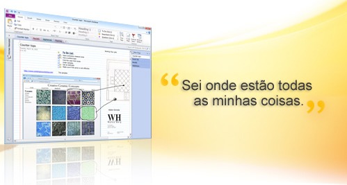 Microsoft® Onenote® 2010 - exemplo de tela