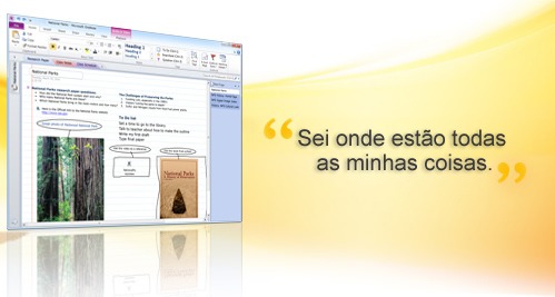 Microsoft® Onenote® 2010 - exemplo de tela