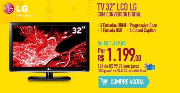TV 32" LCD LG com Conversor Digital