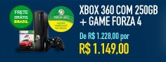 XBOX 360 com 250GB + Controle sem Fio + Game Forza 4