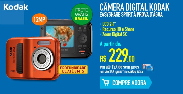 Câmera Digital Kodak Easyshare Sport à Prova D'água