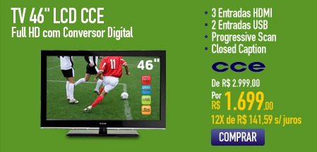 TV 46" LCD CCE Full HD com Conversor Digital