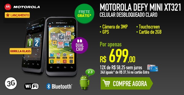 Motorola Defy Mini XT321 Celular Desbloqueado Claro