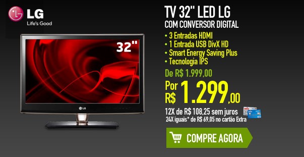 TV 32" LED LG com Conversor Digital