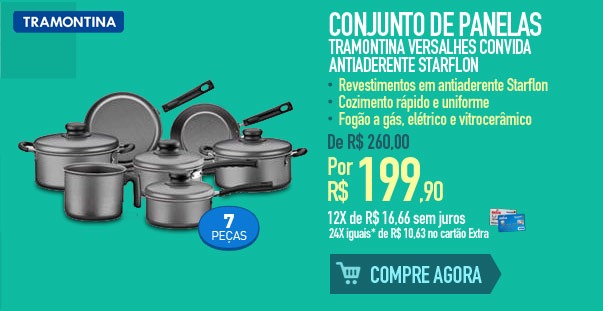 Conjunto de Panelas Tramontina Versalhes Convida Antiaderente Starflon