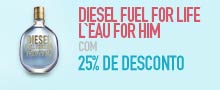 Diesel Fuel for Life L`eau for Him Eau de Toilette Masculino com 25% de Desconto