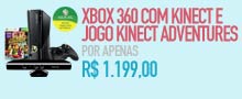 XBOX 360 com Kinect e Jogo Kinect Adventures