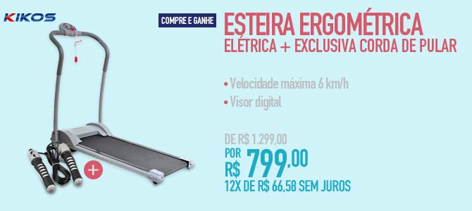 Esteira Ergométrica Elétrica  Exclusiva Corda de Pular