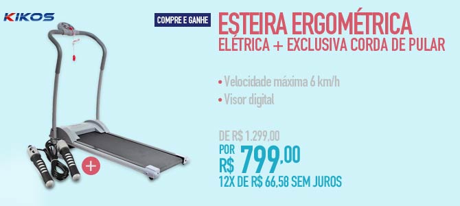 Esteira Ergométrica Elétrica  Exclusiva Corda de Pular