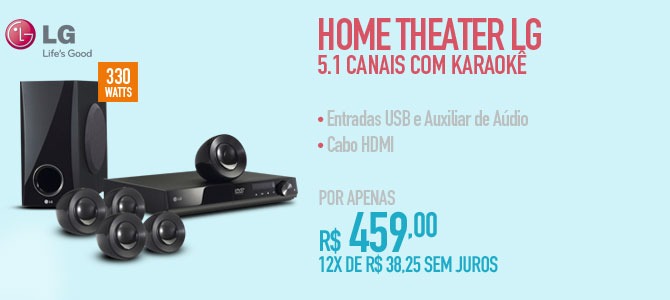 Home Theater LG 5.1 canais com Karaokê