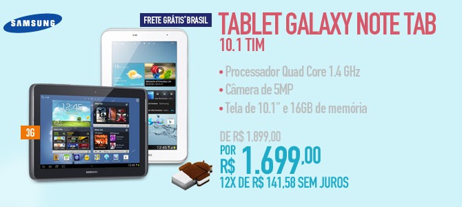Tablet Galaxy Note Tab 10.1 Tim